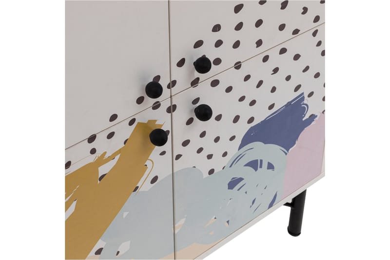 Dot Garderobeskab 95x111 cm Brun/Hvid - Hanah Home - Opbevaring - Tøjopbevaring - Garderobeskabe - Garderobeskab & klædeskab