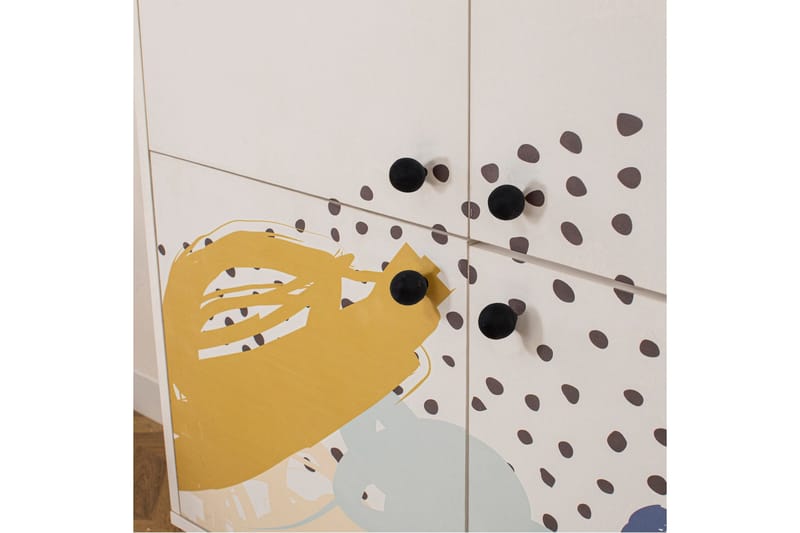 Dot Garderobeskab 95x111 cm Brun/Hvid - Hanah Home - Opbevaring - Tøjopbevaring - Garderobeskabe - Garderobeskab & klædeskab