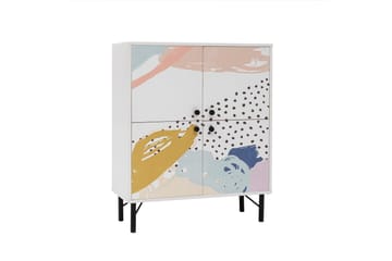 Dot Garderobeskab 95x111 cm Brun/Hvid - Hanah Home - Opbevaring - Tøjopbevaring - Garderobeskabe - Garderobeskab & klædeskab