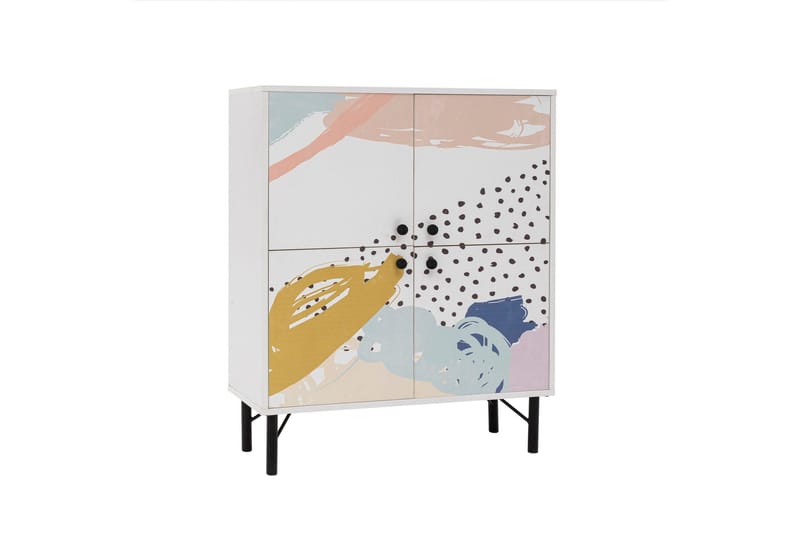 Dot Garderobeskab 95x111 cm Brun/Hvid - Hanah Home - Opbevaring - Tøjopbevaring - Garderobeskabe - Garderobeskab & klædeskab