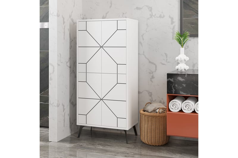 Dune Garderobeskab 62,6x136 cm Hvid - Hanah Home - Opbevaring - Tøjopbevaring - Garderobeskabe - Garderobeskab & klædeskab