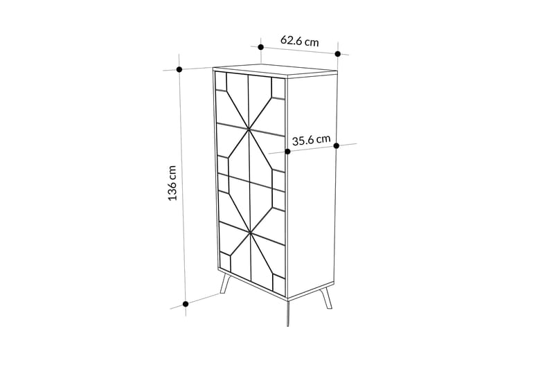 Dune Garderobeskab 62,6x136 cm Hvid - Hanah Home - Opbevaring - Tøjopbevaring - Garderobeskabe - Garderobeskab & klædeskab