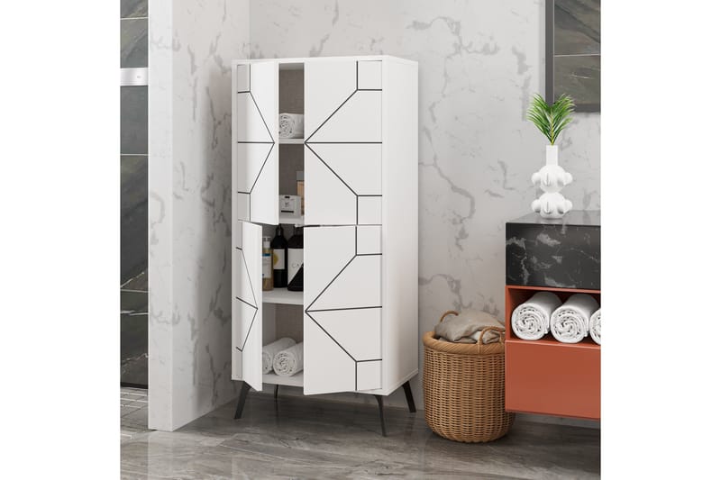 Dune Garderobeskab 62,6x136 cm Hvid - Hanah Home - Opbevaring - Tøjopbevaring - Garderobeskabe - Garderobeskab & klædeskab