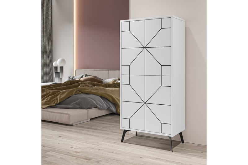 Dune Garderobeskab 62,6x136 cm Hvid - Hanah Home - Opbevaring - Tøjopbevaring - Garderobeskabe - Garderobeskab & klædeskab