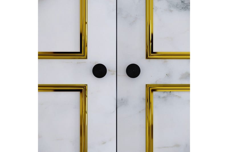 Elesham Garderobe 50x126 - Hvid/Sort/Guld - Opbevaring - Tøjopbevaring - Garderobeskabe - Garderobeskab & klædeskab