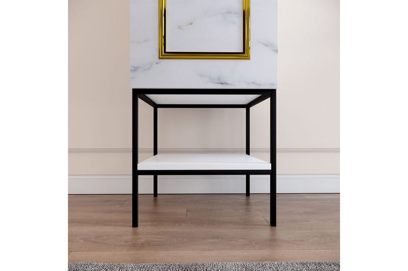 Elesham Garderobe 50x42 - Hvid/Sort/Guld - Opbevaring - Tøjopbevaring - Garderobeskabe - Garderobeskab & klædeskab