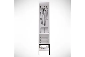 Elesham Garderobe 50x42 - Hvid/Sort/Guld - Opbevaring - Tøjopbevaring - Garderobeskabe - Garderobeskab & klædeskab