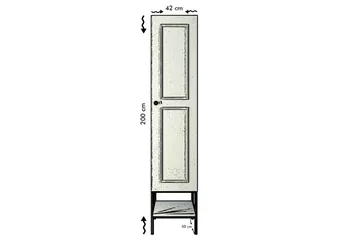 Elesham Garderobe 50x42 - Hvid/Sort/Guld - Opbevaring - Tøjopbevaring - Garderobeskabe - Garderobeskab & klædeskab