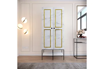 Elesham Garderobe 50x84 - Hvid / Sort / Guld - Opbevaring - Tøjopbevaring - Garderobeskabe - Garderobeskab & klædeskab