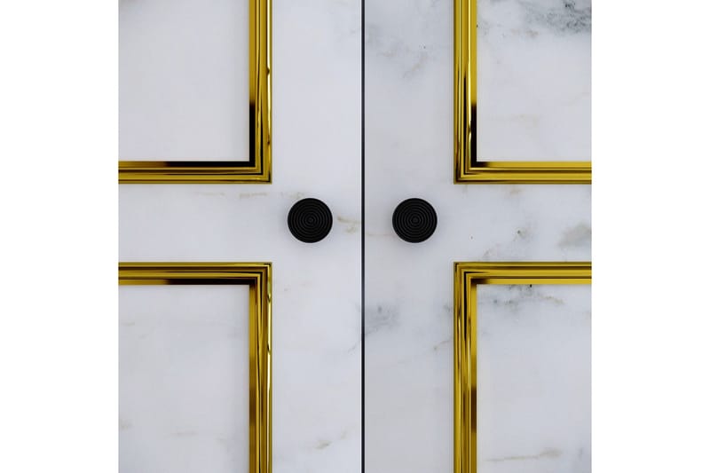 Elesham Garderobe 50x84 - Hvid / Sort / Guld - Opbevaring - Tøjopbevaring - Garderobeskabe - Garderobeskab & klædeskab