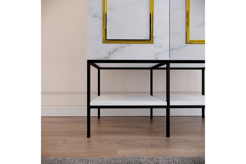 Elesham Garderobe 50x84 - Hvid / Sort / Guld - Opbevaring - Tøjopbevaring - Garderobeskabe - Garderobeskab & klædeskab