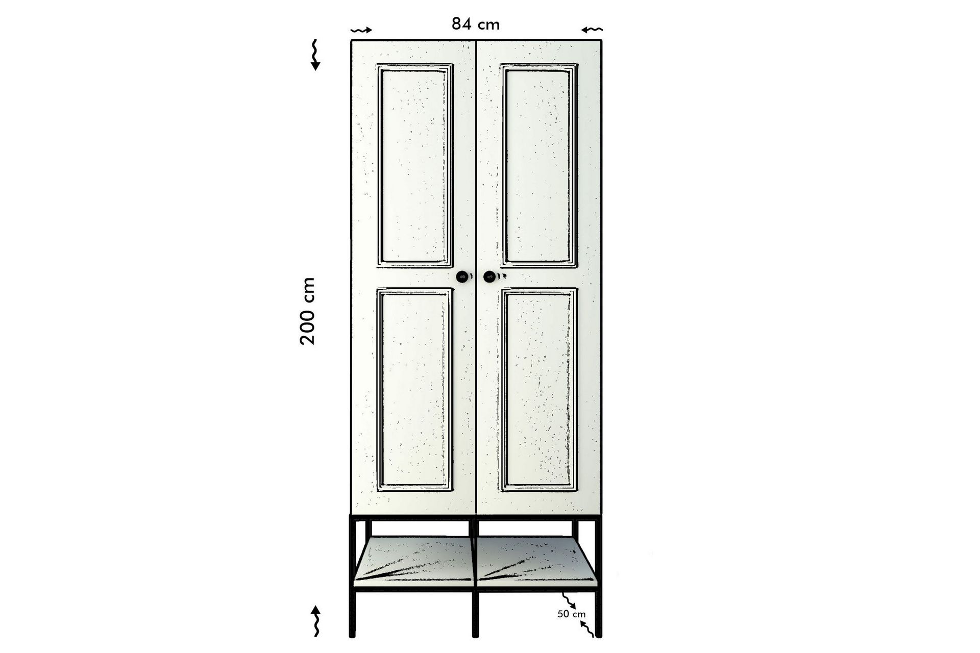 Elesham Garderobe 50x84 - Hvid - Opbevaring - Tøjopbevaring - Garderobeskabe - Garderobeskab & klædeskab