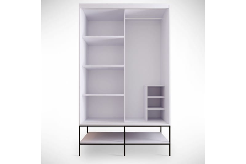 Elesham Garderobe 57x120 - Hvid / Sort / Guld - Opbevaring - Tøjopbevaring - Garderobeskabe - Garderobeskab & klædeskab