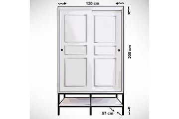 Elesham Garderobe 57x120 - Hvid / Sort / Guld - Opbevaring - Tøjopbevaring - Garderobeskabe - Garderobeskab & klædeskab