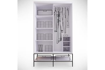 Elesham Garderobe 57x120 - Hvid / Sort / Guld - Opbevaring - Tøjopbevaring - Garderobeskabe - Garderobeskab & klædeskab