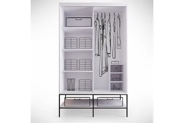 Elesham Garderobe 57x120 - Hvid - Opbevaring - Tøjopbevaring - Garderobeskabe - Garderobeskab & klædeskab