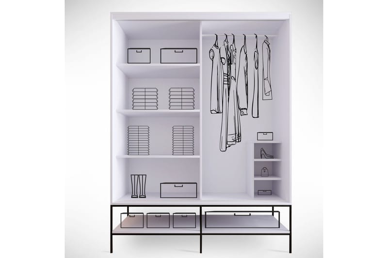 Elesham Garderobe 57x150 - Hvid - Opbevaring - Tøjopbevaring - Garderobeskabe - Garderobeskab & klædeskab