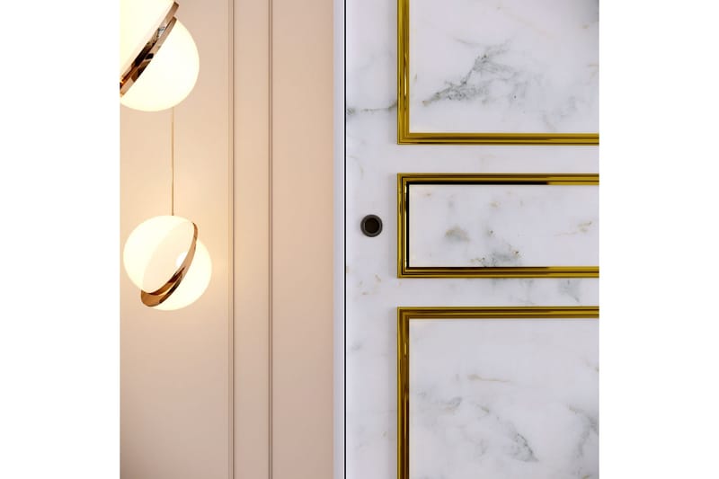 Elesham Garderobe 57x150 - Hvid/Sort/Guld - Opbevaring - Tøjopbevaring - Garderobeskabe - Garderobeskab & klædeskab