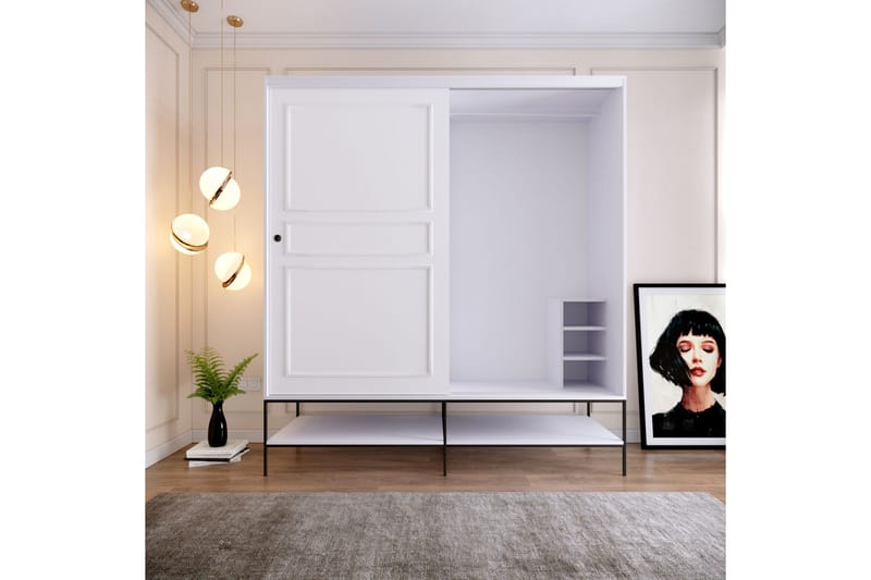 Elesham Garderobe 57x190 - Hvid - Opbevaring - Tøjopbevaring - Garderobeskabe - Garderobeskab & klædeskab