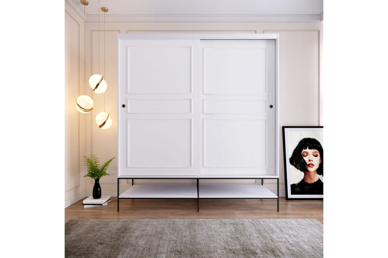 Elesham Garderobe 57x190 - Hvid - Opbevaring - Tøjopbevaring - Garderobeskabe - Garderobeskab & klædeskab