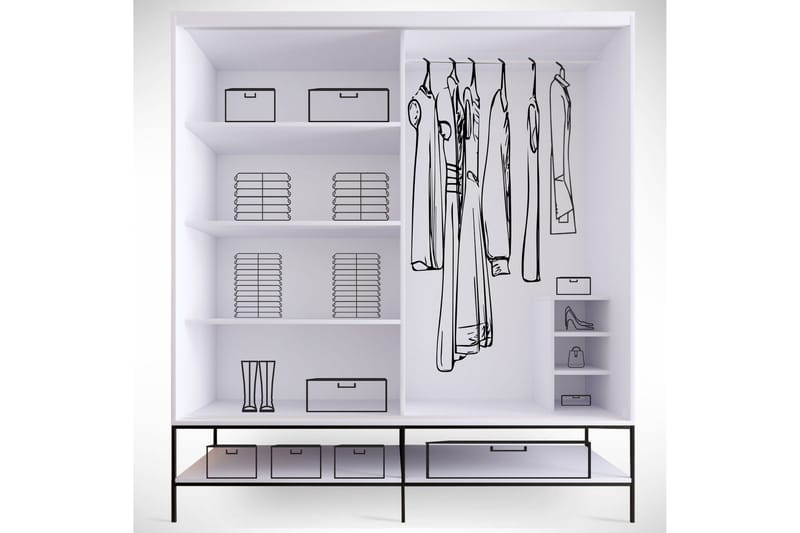 Elesham Garderobe 57x190 - Hvid - Opbevaring - Tøjopbevaring - Garderobeskabe - Garderobeskab & klædeskab