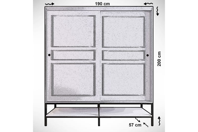 Elesham Garderobe 57x190 - Hvid - Garderobeskab & klædeskab