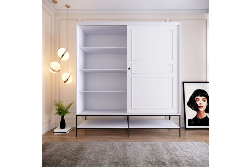 Elesham Garderobe 57x190 - Hvid - Opbevaring - Tøjopbevaring - Garderobeskabe - Garderobeskab & klædeskab