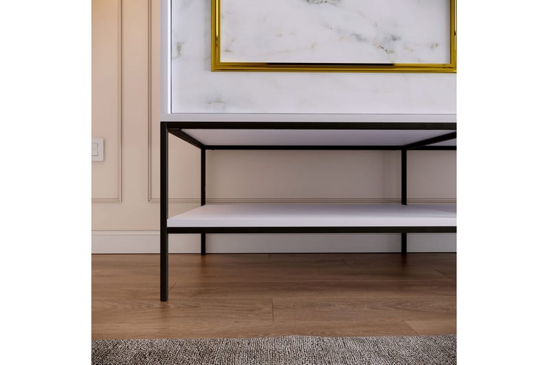 Elesham Garderobe 57x190 - Hvid/Sort/Guld - Opbevaring - Tøjopbevaring - Garderobeskabe - Garderobeskab & klædeskab
