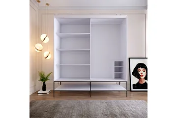 Elesham Garderobe 57x190 - Hvid/Sort/Guld - Opbevaring - Tøjopbevaring - Garderobeskabe - Garderobeskab & klædeskab
