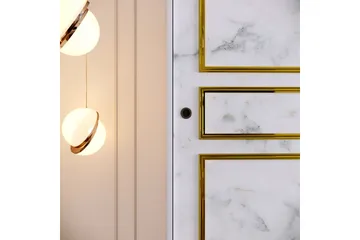 Elesham Garderobe 57x190 - Hvid/Sort/Guld - Opbevaring - Tøjopbevaring - Garderobeskabe - Garderobeskab & klædeskab