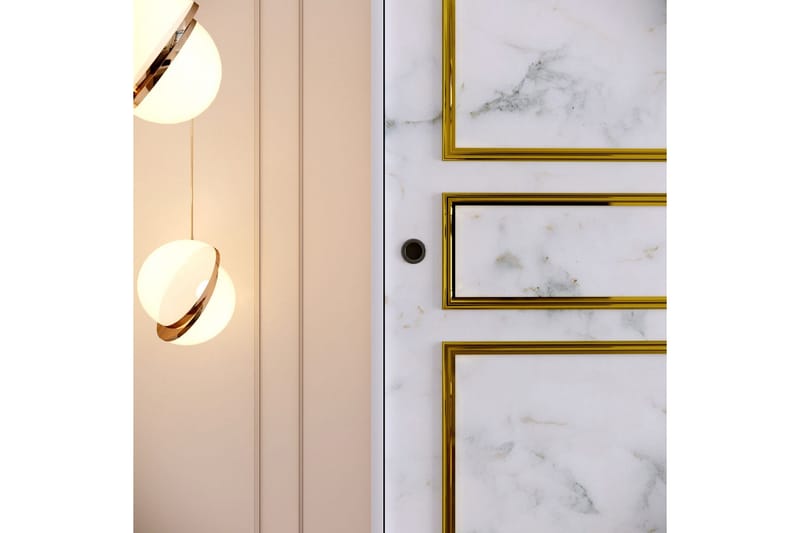 Elesham Garderobe 57x190 - Hvid/Sort/Guld - Opbevaring - Tøjopbevaring - Garderobeskabe - Garderobeskab & klædeskab