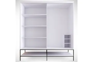 Elesham Garderobe 57x190 - Hvid/Sort/Guld - Opbevaring - Tøjopbevaring - Garderobeskabe - Garderobeskab & klædeskab