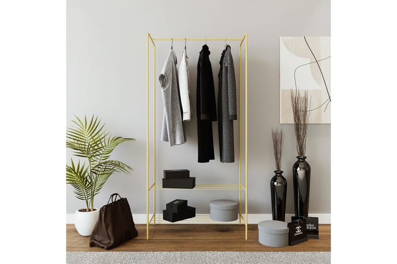 Frankenthal Garderobe 80 cm - Guld - Garderobeskab & klædeskab