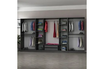 Fruitland Garderobe 360 cm - Antracit - Opbevaring - Tøjopbevaring - Garderobeskabe - Garderobeskab & klædeskab