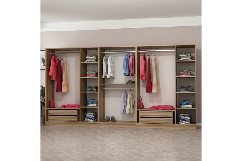Fruitland Garderobe 360 cm - Brun - Opbevaring - Tøjopbevaring - Garderobeskabe - Garderobeskab & klædeskab