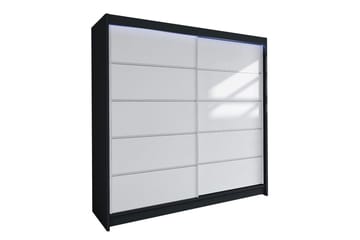 Garderobe + LED - Sort | hvid - Opbevaring - Tøjopbevaring - Garderobeskabe - Garderobeskab & klædeskab