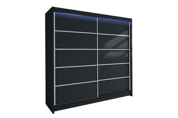 Garderobe + LED - Sort - Opbevaring - Tøjopbevaring - Garderobeskabe - Garderobeskab & klædeskab