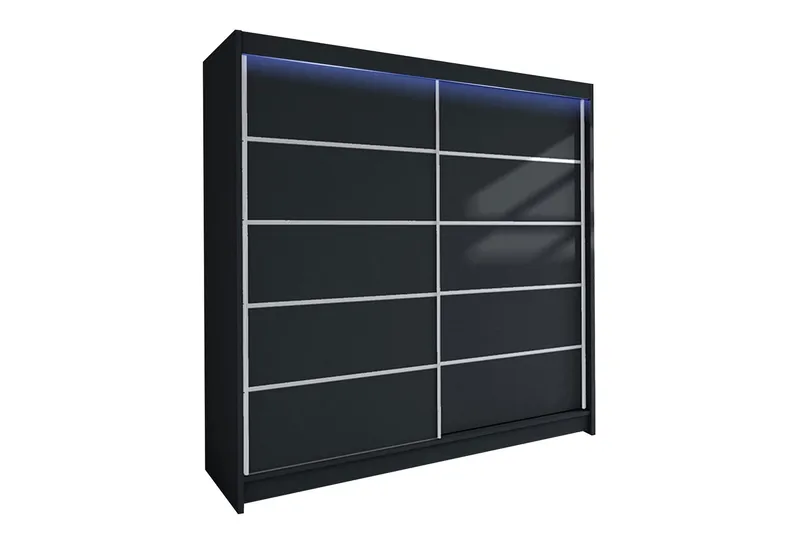 Garderobe + LED, Sort
