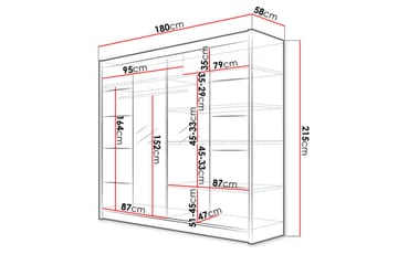 Garderobe + LED - Sort - Opbevaring - Tøjopbevaring - Garderobeskabe - Garderobeskab & klædeskab