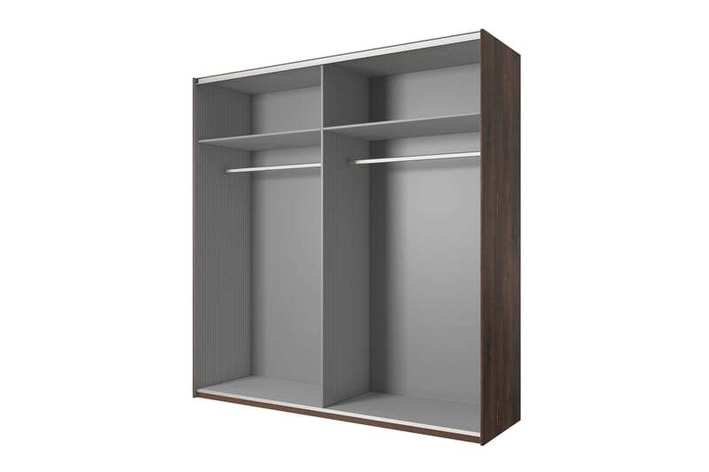 Joannie Garderobe 200 cm - Mørkebrun/Sort - Opbevaring - Tøjopbevaring - Garderobeskabe - Garderobeskab & klædeskab