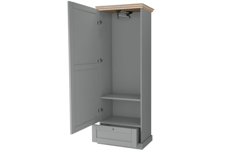Jundapah Garderobeskab - Grå/Brun - Opbevaring - Tøjopbevaring - Garderobeskabe - Garderobeskab & klædeskab