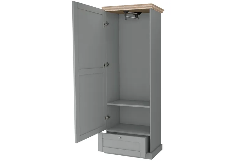 Jundapah Garderobeskab - Grå/Brun - Opbevaring - Tøjopbevaring - Garderobeskabe - Garderobeskab & klædeskab