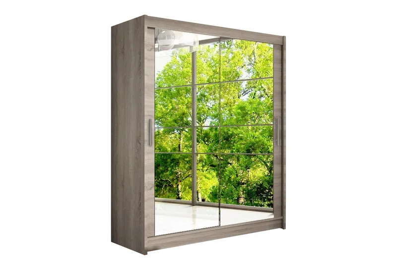 Leila Garderobe Skydedøre Spejle, Eg