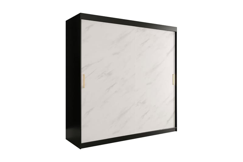 Marmuria Garderobe 200 cm Marmormønster - Sort/Hvid/Guld - Opbevaring - Tøjopbevaring - Garderobeskabe - Garderobeskab & klædeskab