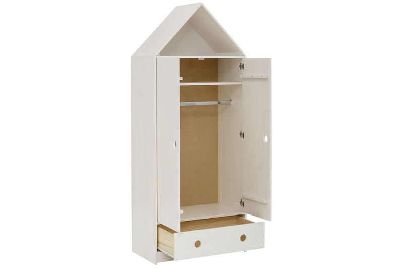 Masoomya Børnegarderobe 75x180 cm - Hvid - Opbevaring - Tøjopbevaring - Garderobeskabe - Garderobeskab & klædeskab