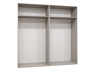 Milias Garderobeskab 200x202 cm - guld, hvid - Opbevaring - Tøjopbevaring - Garderobeskabe - Garderobeskab & klædeskab