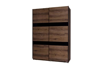 Najera Garderobe 150x68,5x215 cm - Eg | Sort - Opbevaring - Tøjopbevaring - Garderobeskabe - Garderobeskab & klædeskab