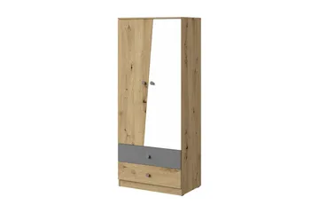 Nero Garderobe 80 cm - Natur/Hvid/Grå - Opbevaring - Tøjopbevaring - Garderobeskabe - Garderobeskab & klædeskab