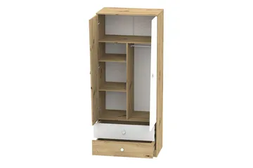 Nero Garderobe 80 cm - Natur/Hvid/Grå - Opbevaring - Tøjopbevaring - Garderobeskabe - Garderobeskab & klædeskab