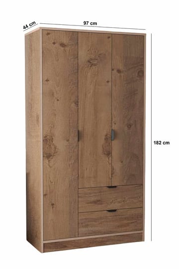 Olyros garderobe 97x182 cm - Atlas Fyr - Opbevaring - Tøjopbevaring - Garderobeskabe - Garderobeskab & klædeskab